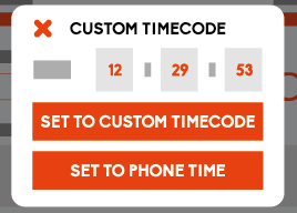 Screen custom timecode